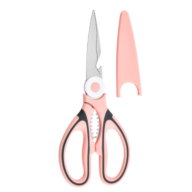 Multifunctional Stainless Steel Kitchen Scissors, Thickened Household Pink Cat Scissors, Powerful Chicken Bone Scissors, Food Scissors