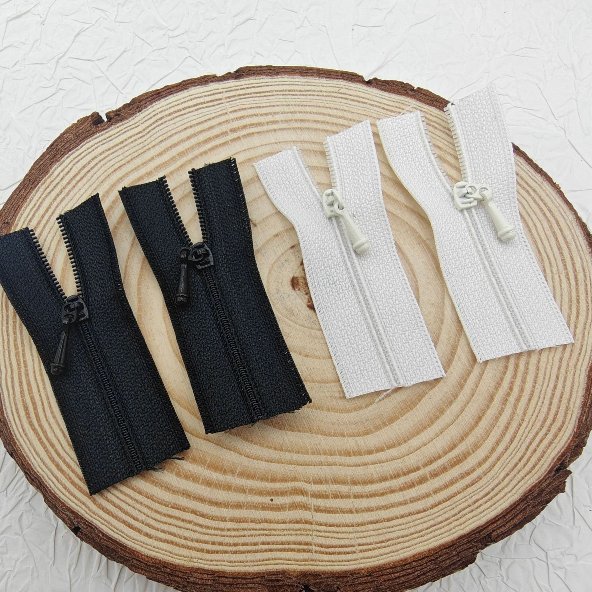 In-Stock No. 0 Zipper Doll Clothes Nylon Black and White Closed-End Zipper Small Zipper Doll Bjd Doll Clothes Toy Zipper
