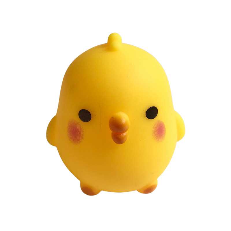 Vinyl Doll Pinch and Scream Cartoon Little Yellow Chicken for Kidsren and Babies Cartoon Swimming Bathing and Water Gifts Small Toys