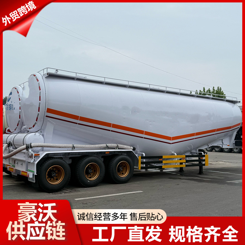 Cross-Border Tank Semi-Trailer 55 Cubic Meter Powder and Granular Material Transport Semi-Trailer Bulk Cement Tank Truck Diesel Engine Unit