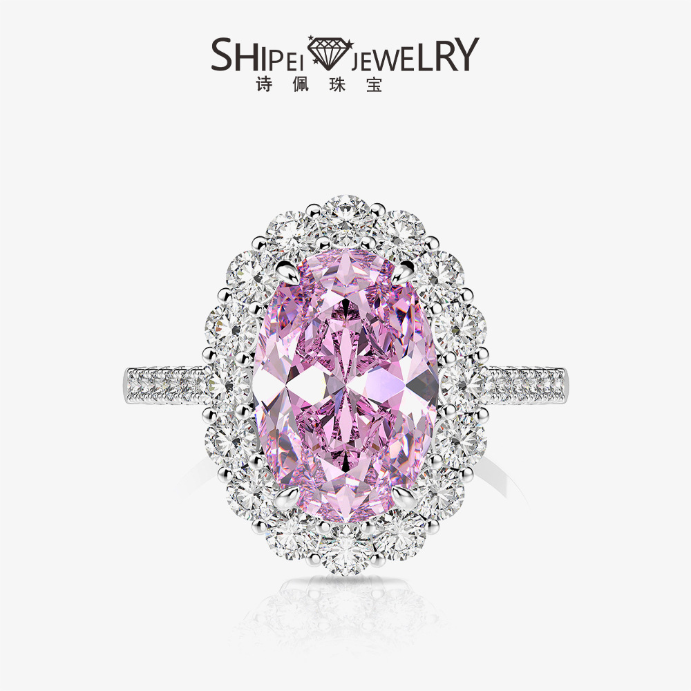 Shipei Jewelry Европа и Америка s925 серебряное кольцо с 3 каратовым бриллиантом в форме голубиного яйца 8*12, люксовое кольцо для банкетов и свадеб