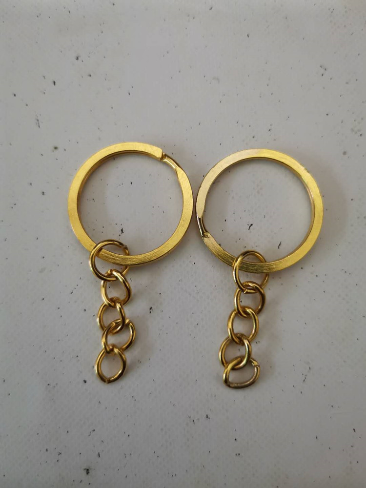 Плоский кольцо с цепочкой, имитация золота, 1.8*25мм