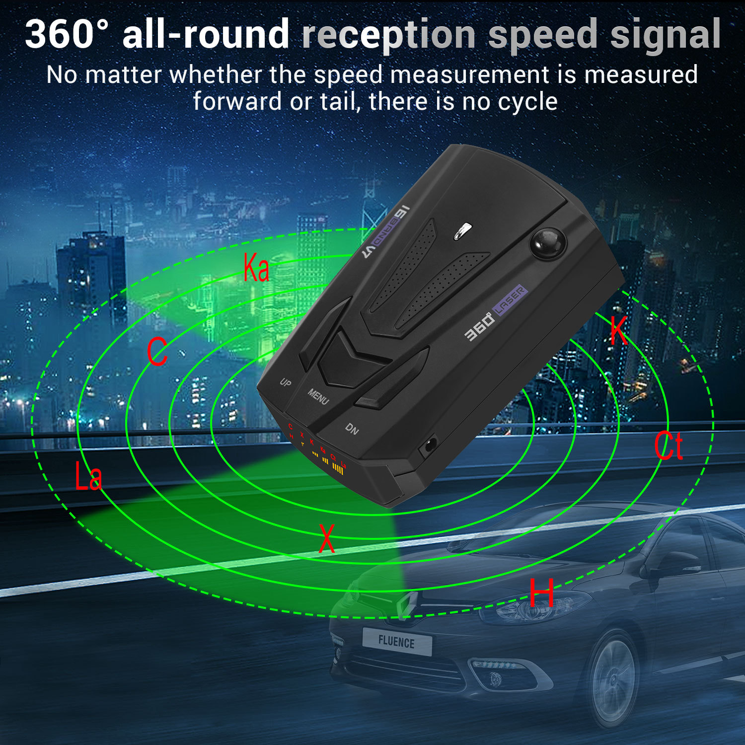 V7 foreign trade electronic dog car mobile radar speedometer car electronic dog car speedometer in Chinese, English and Russian