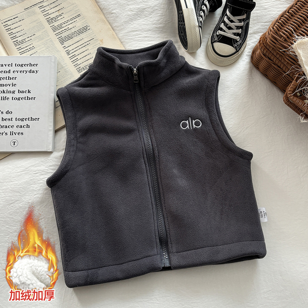 Children's Fleece-Lined Thickened Vest 2025 for Older Children, Warm Vest for Boys and Girls, Autumn and Winter Vest