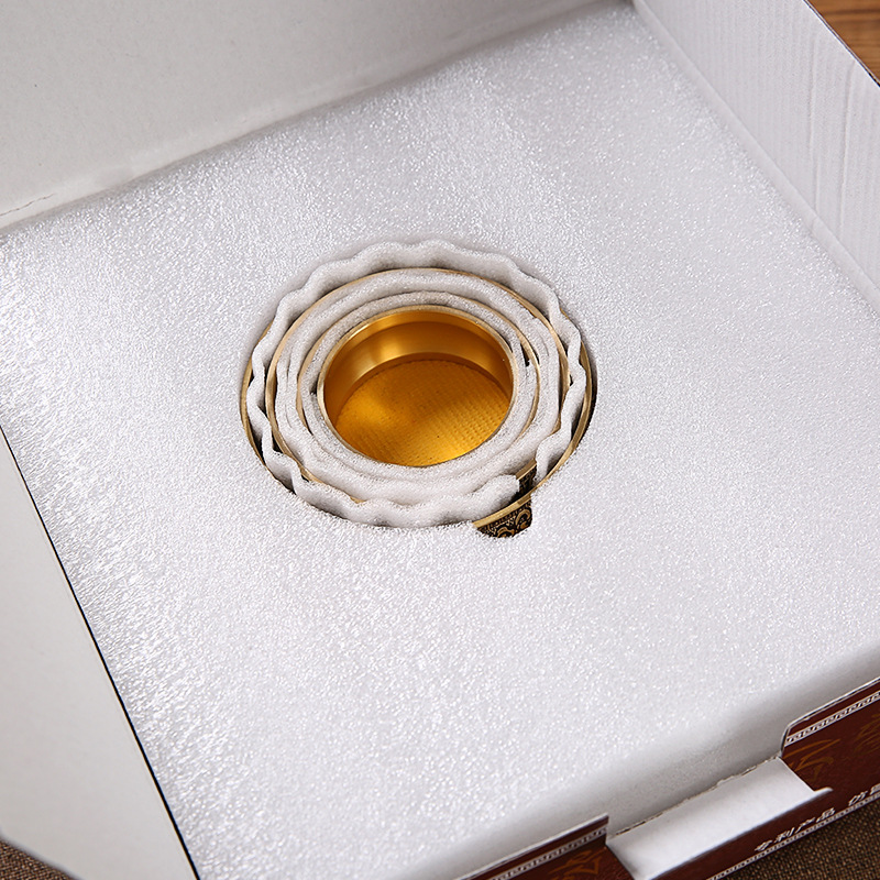 Brass Xizang-Style Mandala Plate for Offering, Nepalese-Style Mandala Plate with Eight Auspicious Symbols for Home Altar Decoration