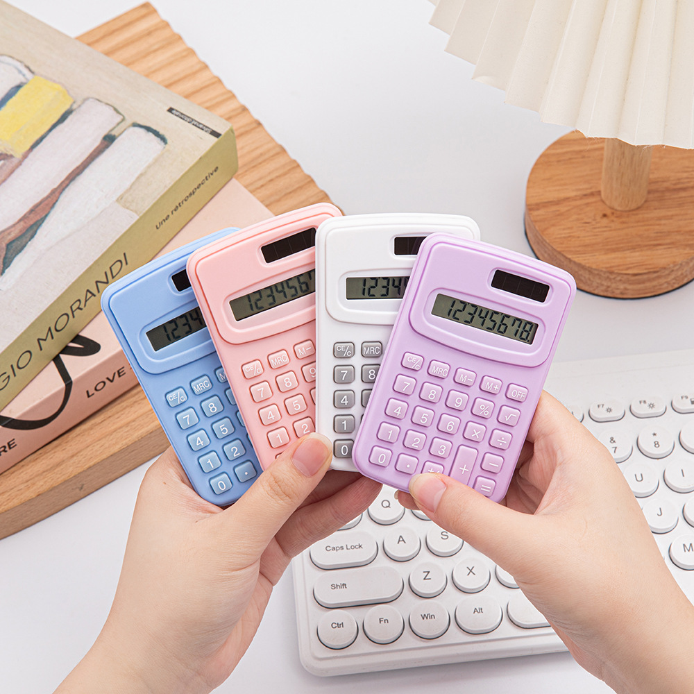 Cross-Border Popular Mini Handheld Calculator Colorfulful Macaron Cute Cartoon Logo Printing Primary School Student Gift