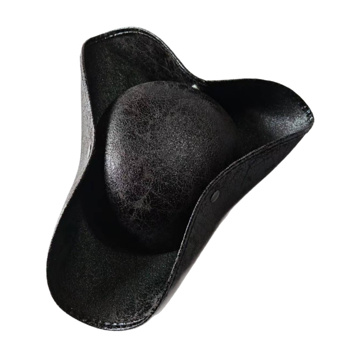 Halloween Imitation Leather Pirate Hat Coplay Masquerade Props Dress Up Caribbean Pirate Hat Triangle Hat