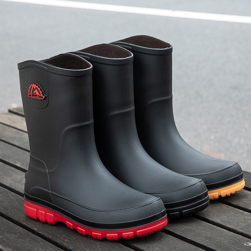 New men's waterproof shoes rain boots non-slip rain boots in the tube fashion rubber shoes Korean version of the foot casual wholesale cross-border