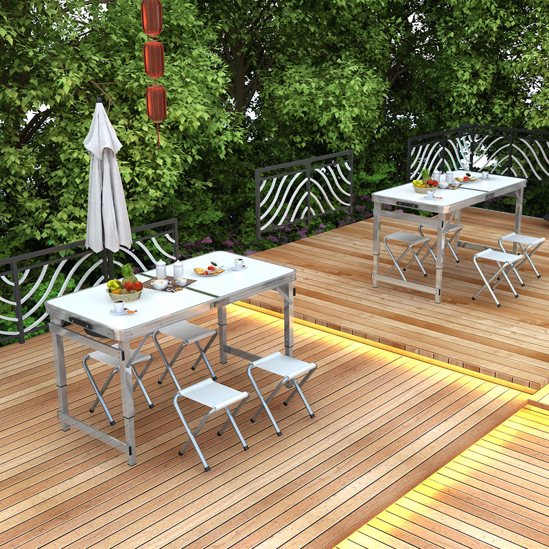 Aluminum Alloy folding table outdoor night market stall push portable folding table simple small table folding dining table and chair