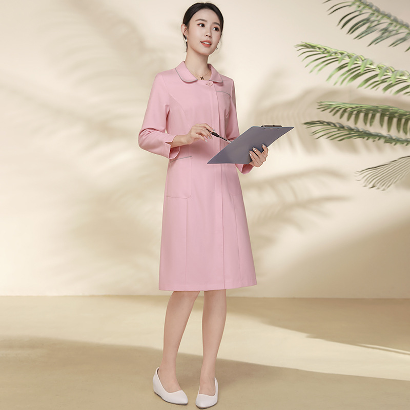 Xiangchunniao Medical Beauty Front Desk Reception White Nurse Uniform Dress Women's Spring and Autumn Beauty Salon Oral Pharmacy Work Clothes