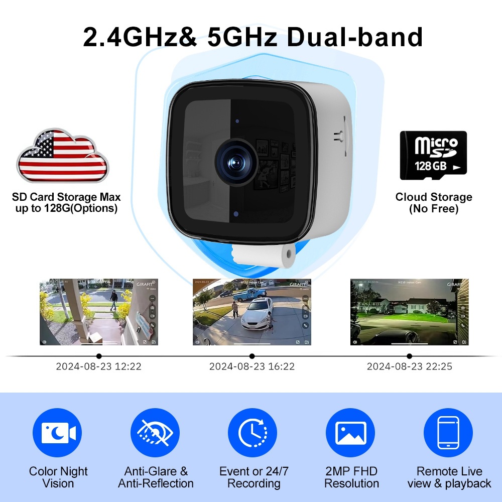 [Cross-Border Supply] Window Security Surveillance Camera Smart Two-Way Voice Intercom 1080P High-Definition Night Vision