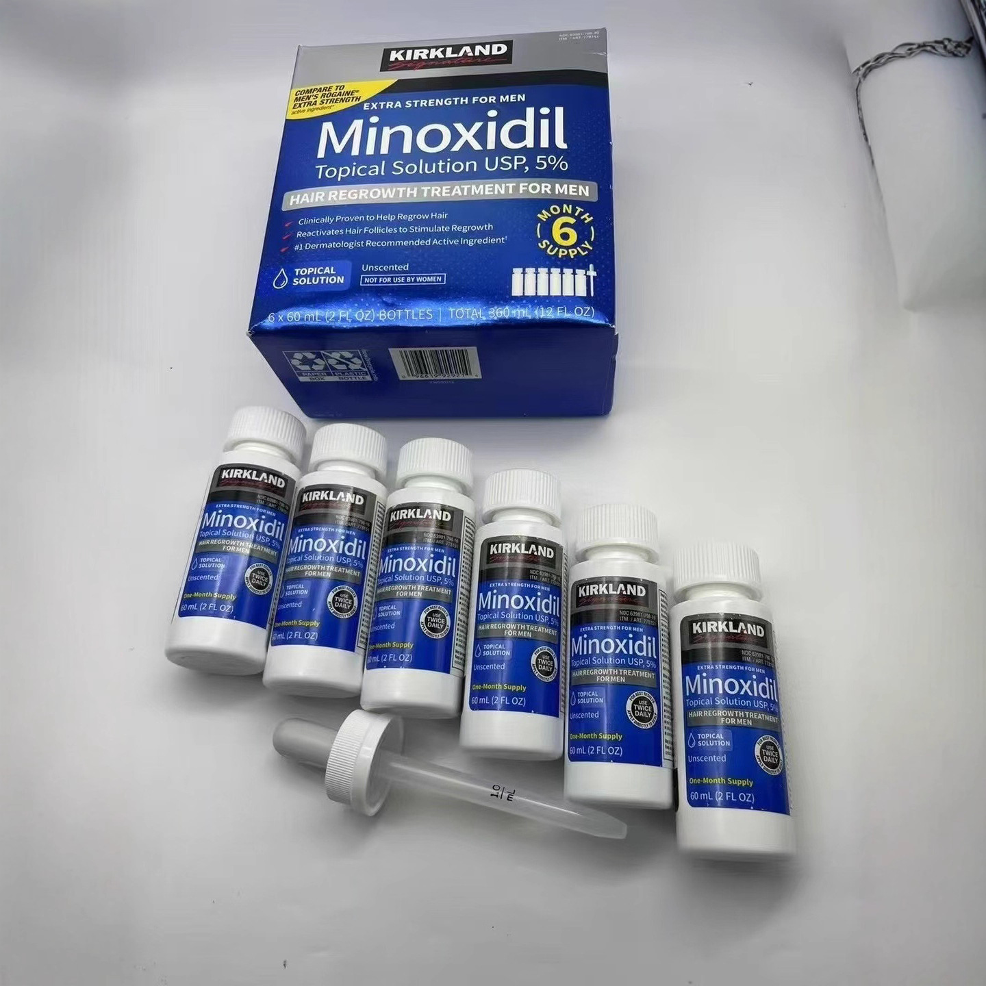 New Version of Cross-Border Non-Kirkland Hair Growth Liquid Men's Hair Growth Liquid Kirkland 6-Bottle Set Minoxidil