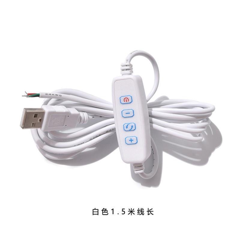 1A Four-Key Three-Core USB Switch Cable 2A Dual-Color Single-Color 3V5V Three-Color Fill Light Led Controller Smart Dimming