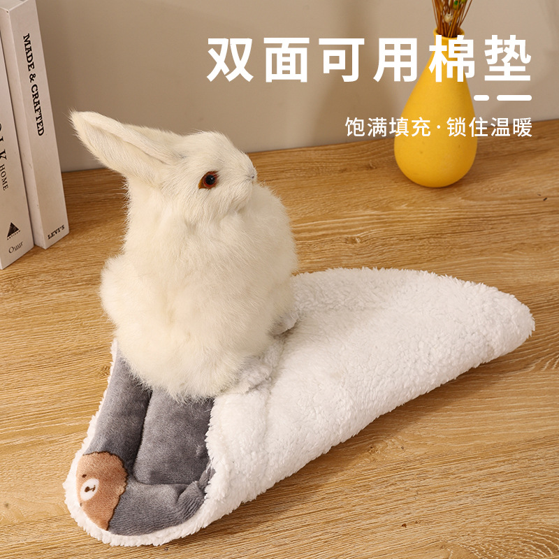 Cross-border Rabbit Cage Mat Flannel Pet Mat Cat and Dog Mat Autumn and Winter Thickened Rabbit Foot Mat Rabbit Nest
