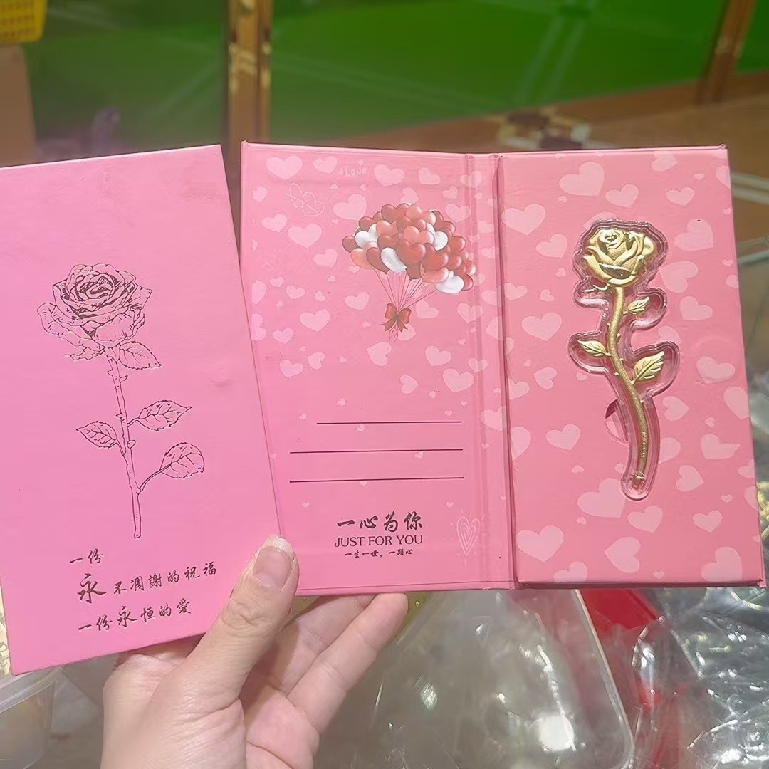 Gold Foil Pure Gold 999 Large Bouquet with Gold Rose Ornaments Valentine's Day Birthday Gift Live Streaming Model