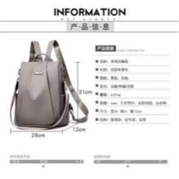 Backpack Women's 2024 New Trendy Korean Style Casual Versatile Fashion Travel Backpack Travel Bag Oxford Cloth