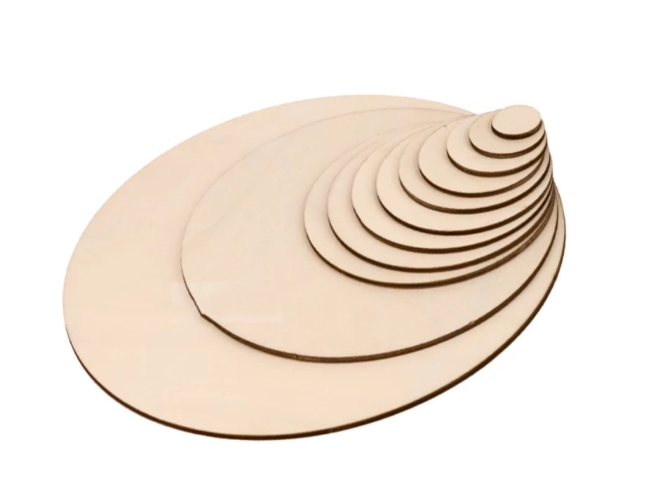DIY Laser cutting wood chips Wood Oval geometric wood chips Round Square and other wood boards can be fixed shape drawing
