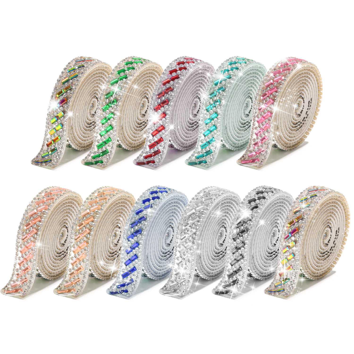 Crystal Car Stickers, Diamond Cloth, Rhinestone Cloth, Rhinestone Stickers, Diamond Strips, Rhinestone Strips, Crystal Strips, Crystal Glass Cloth Stickers