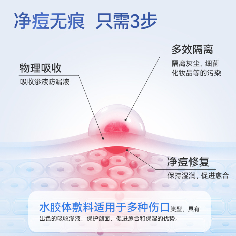 Weide Medical Medical Invisible Acne Patch Hydrocolloid Dressing Repairs Acne Marks, Absorbs Pus, Removes Acne and Cleans Acne 48 Capsules/Bag