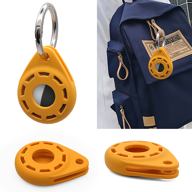 For airtag Protective Case Water Drop Multi-color Hollow-out Protective Case Apple Tracker Hanging Buckle Drop-resistant Silicone Case