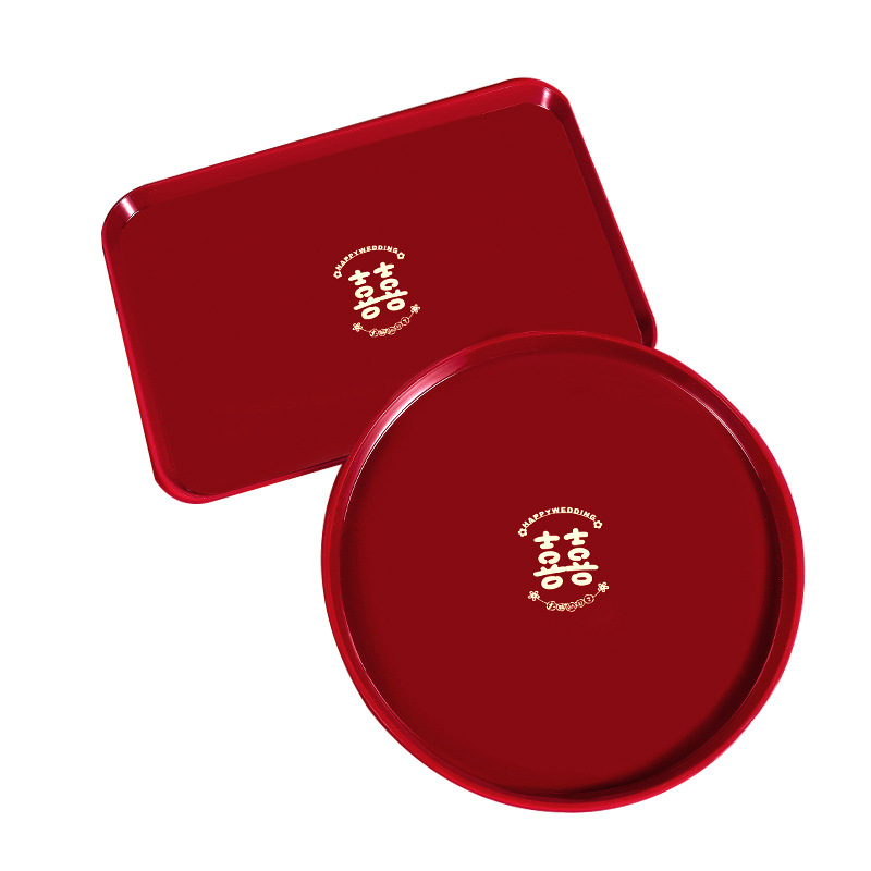 Wedding tray engagement toast Red Wedding tea fruit tray tea tray wedding candy plate wedding supplies