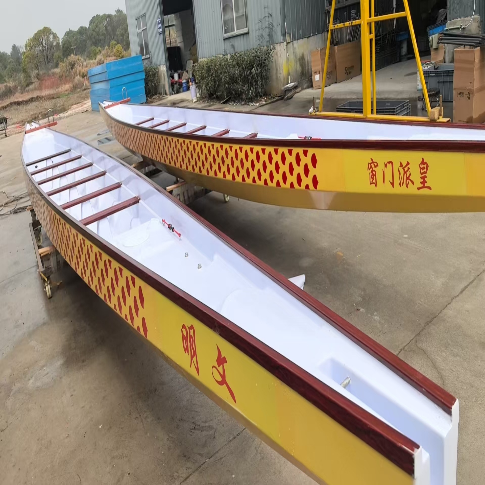 Dragon Boat Fiberglass Boat 12-Person 22-Person Standard Competitive Race Boat International Outdoor International Standard Dragon Boat