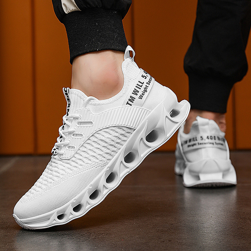 Couple Shoes Cold Adhesive Shoes Fly Woven Mesh Blade Coconut Cross-Border Running Shoes Jinjiang Travel Sports Shoes Sneakers