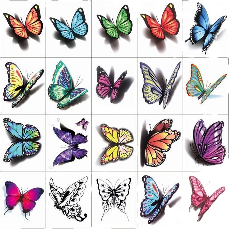 New 3D Tattoo Sticker Women's Waterproof Long-lasting Realistic Black Rose Flower Butterfly Small Fresh Tattoo Sticker