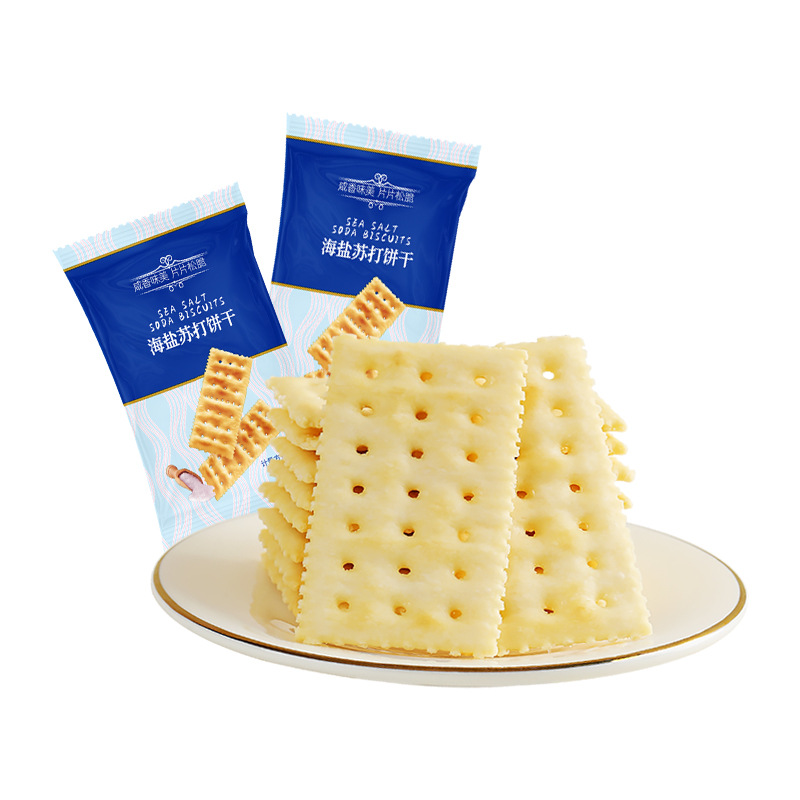 [Shangchao Same Model] 0 Add Sucrose Sea Salt Soda Biscuits Salty Comb Alkaline Snack Substitute Biscuits