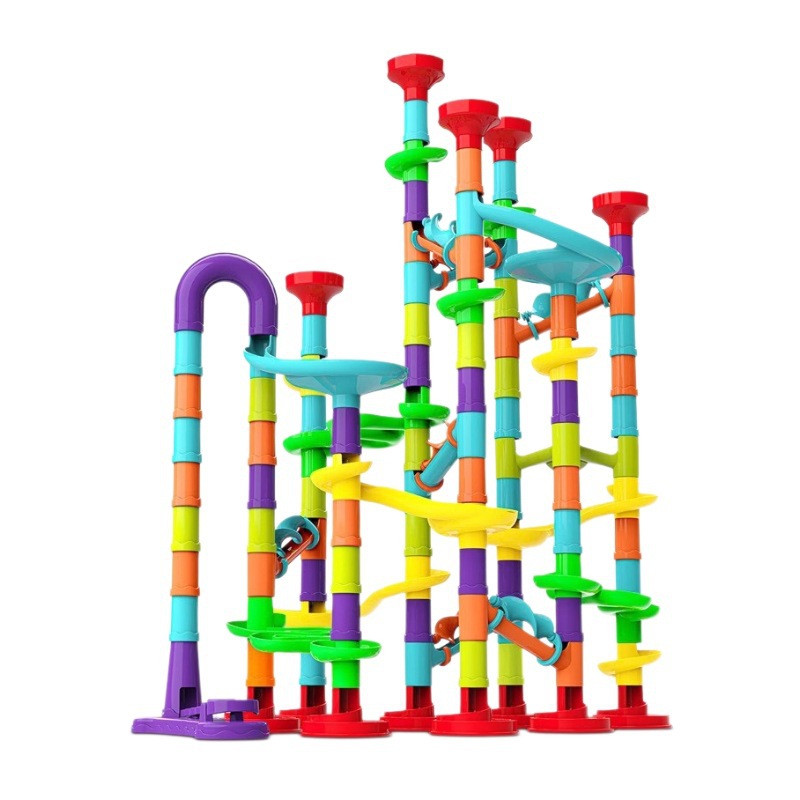 Cross-Border Ejection, Ever-Changing Track, Ball Slide, Rotating Building Block Park, Children's Early Education Maze Assembly Toys Wholesale