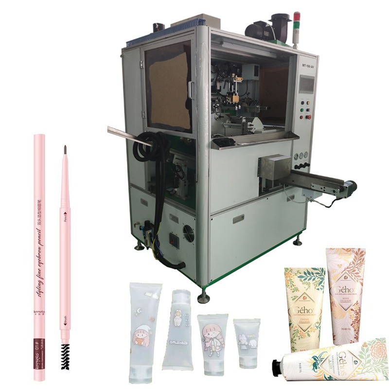 Fully Automatic Lid Screen Printing Machine Cream Bottle Round Lid Clamp Printing Machine Small Bottle Alignment Color Screen Printing Machine