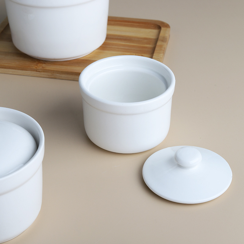 Bird's nest stew pot ceramic soup cup water-proof steamed small stew pot with lid dessert Cup hotel Shaxian steamed egg bowl wings spoon