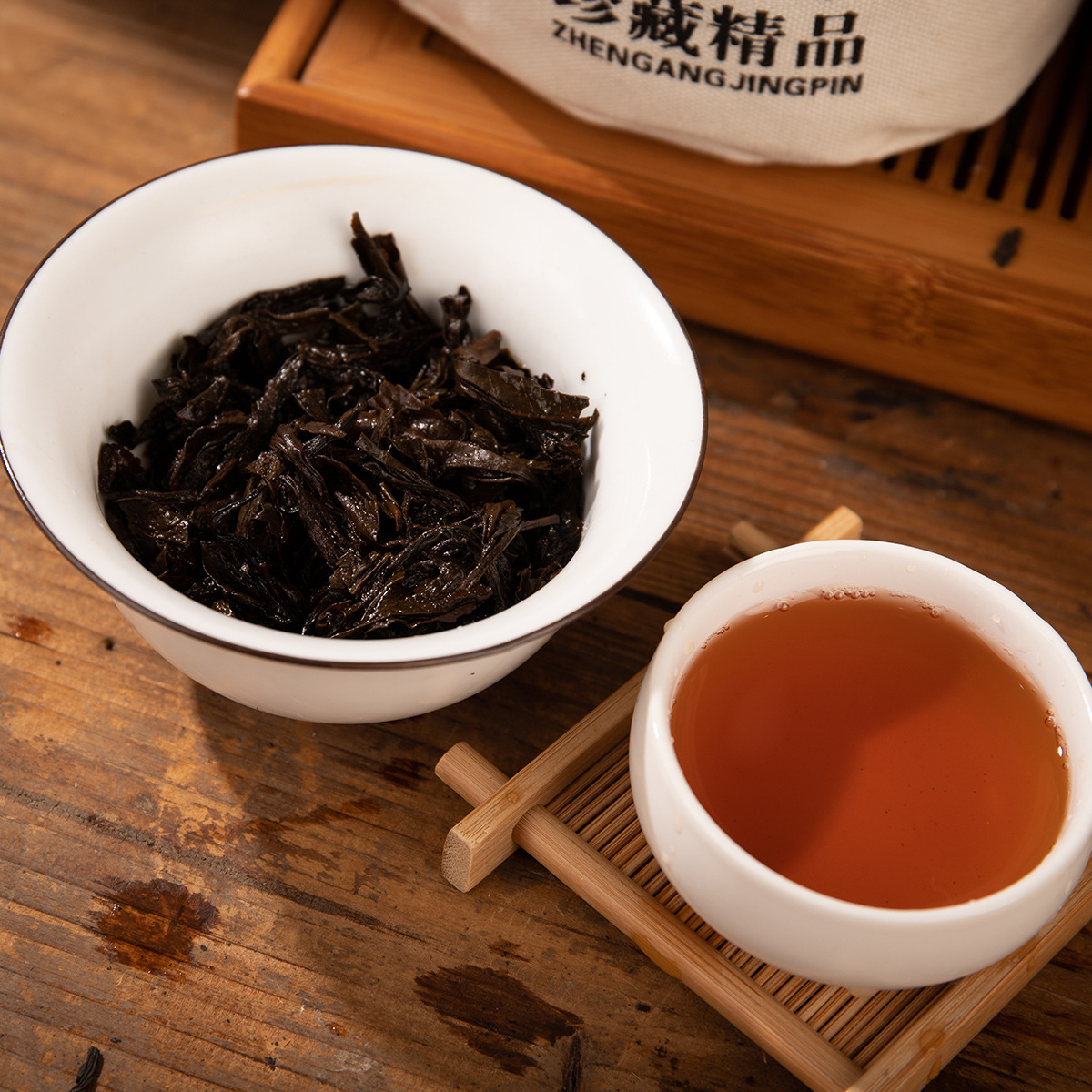 Black Tea Wholesale Hunan Anhua Tianjian Tea Bulk 400g Package Aged Tribute Tianjian Tea Old Tea Aged