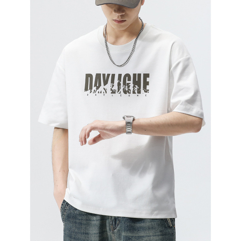 Short-Sleeved Men's T-Shirt 2025 New Summer Half-Sleeved Men's Ins Trendyy Loose Sports Casual Tops Men's Trendy Clothing