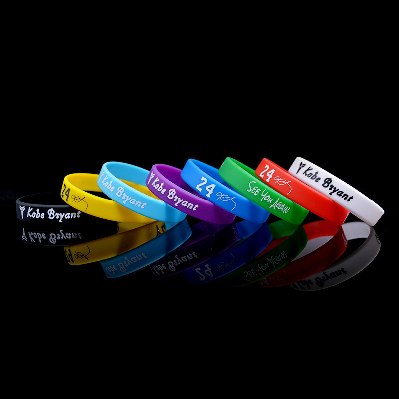NBA Kobe Curry Basketball Football Color Silicone Bracelet Fans Small Gift Souvenir Sports Bracelet