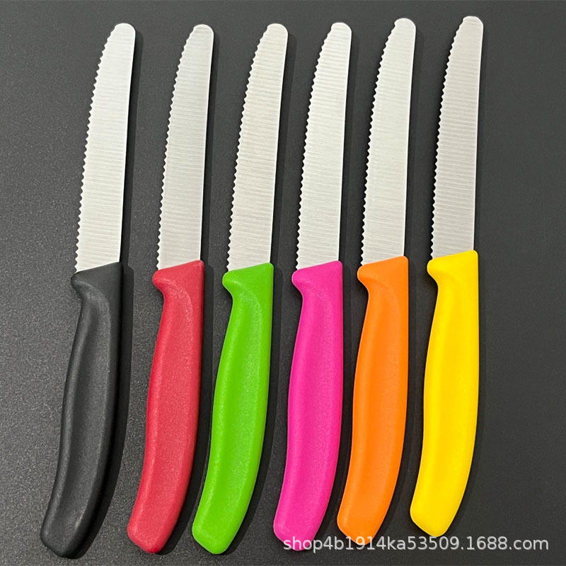 Эксклюзивный зазубренный нож для стейка из нержавеющей стали, острый и полезный нож для фруктов и хлеба