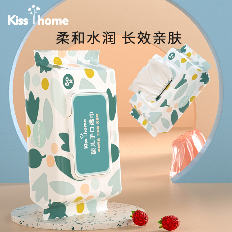 Baby Wipes 80 Large Pack Baby Hand and Mouth Wipes with Cover Thickeneded Toddler Wipes Manufacturer Wholesale