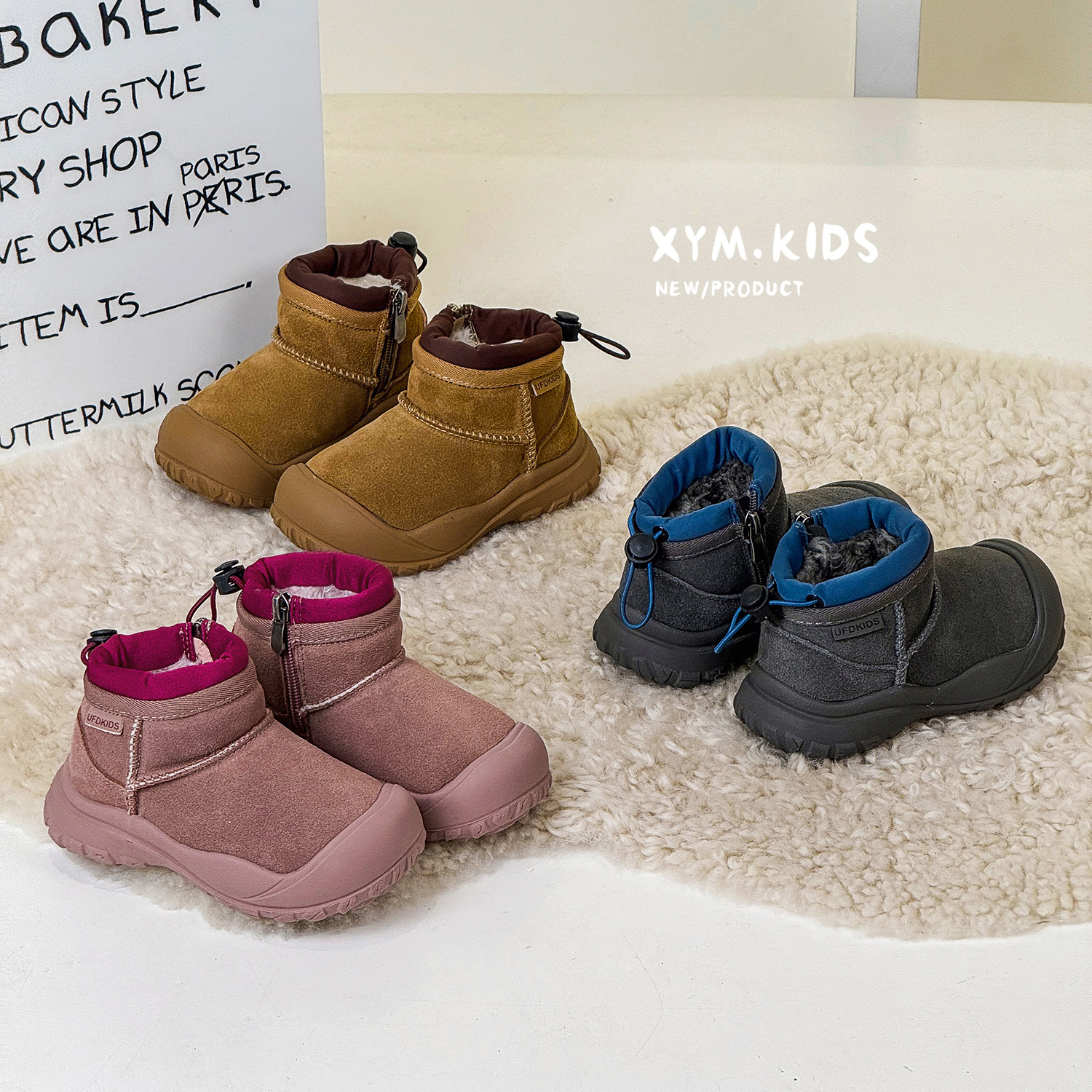 Зимние новые детские корейские сапоги с флисовой подкладкой, теплые, противоударные, с матовой поверхностью