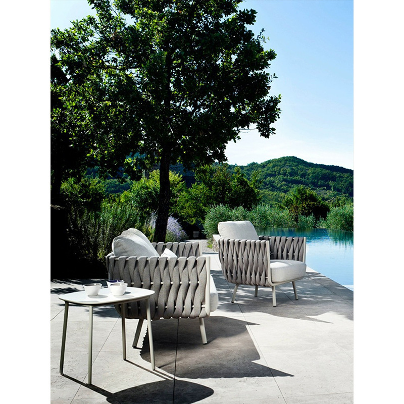 Outdoor Sofa Courtyard Outdoor Balcony Rattan Chair Rattan Sofa Waterproof Sun Protection Open-Air Leisure Table and Chair Garden Furniture