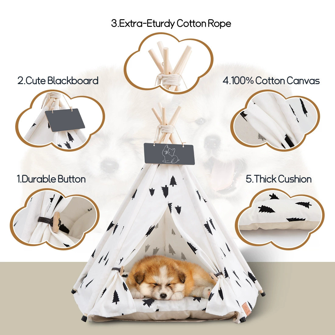 Cross-Border New Pet Tent, Detachable and Foldable Tent, Nordic Style, All-Season Universal Cat and Dog Tent
