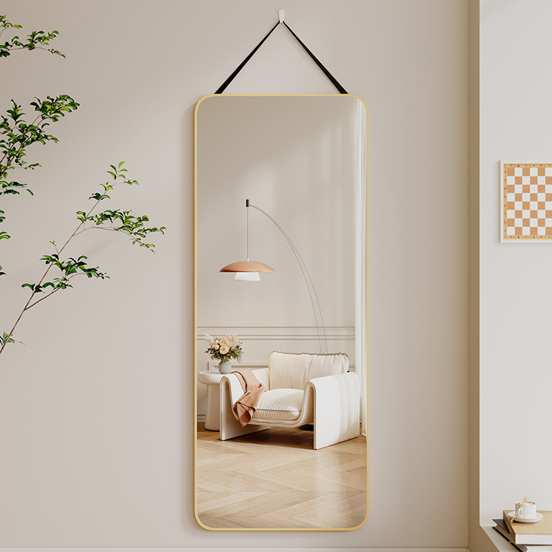 Lanyard Full-length Mirror Hanging Door Mirror Entrance Dressed Mirror Wall-mounted Household Bedroom Dormitory Wall-mounted Wall-mounted Fitting Mirror