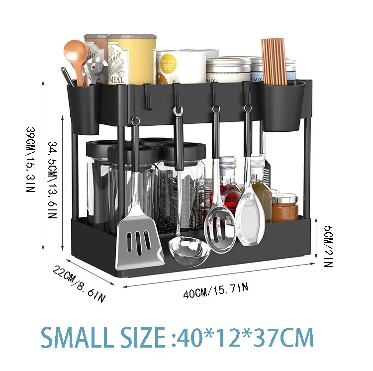 Amazon Выдвижной двухуровневый стеллаж под раковину Кухонная коробка для хранения Многофункциональный стеллаж для специй