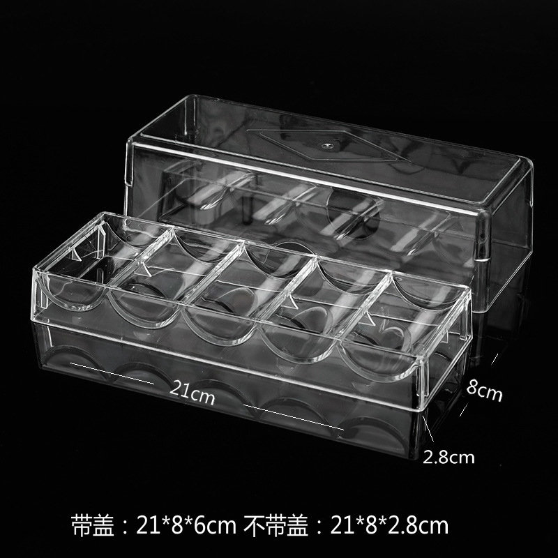 Mahjong Chess and Card Room Chip Storage Box with Lid Acrylic Plastic Transparent Props Decorative Storage Box with Lid