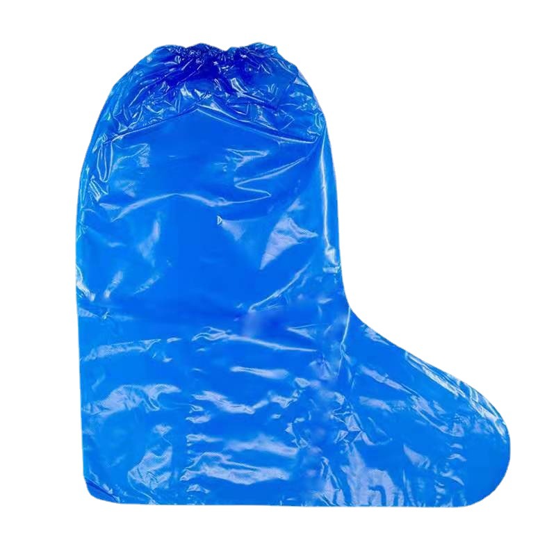 Disposable thickened waterproof shoe cover farm isolation anti-fouling boot cover outdoor plastic PE rain shoe type foot cover wholesale