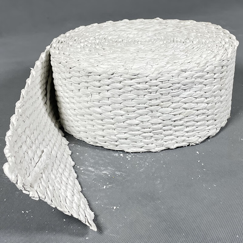 Furnace Kiln Insulation Sealing Asbestos Fiber Belt White Fireproof Insulation Asbestos Cloth Belt Insulation Dust-Free Asbestos Belt