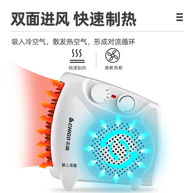 Electric Heater, Small Fan Heater for Home Use, Suitable for Bathrooms and Large Offices, Foot Warmer