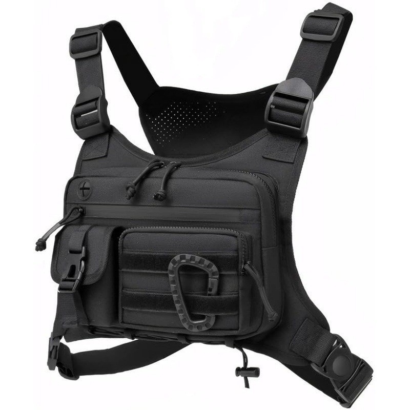Amazon Men's Tactical Chest Bag Running Backpack Multifunctional Vest Strap Tactical Vest Waterproof and Wear-Resistant