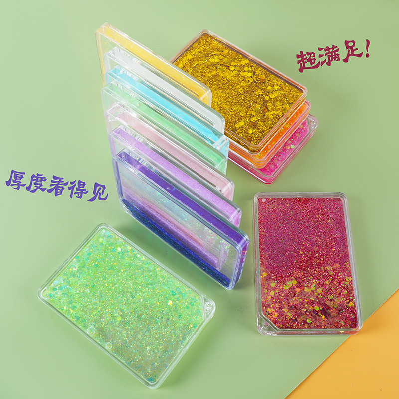 quicksand goo chuck mahjong brick transparent acrylic card brick hand account special girls diy ancient card cheap sticker