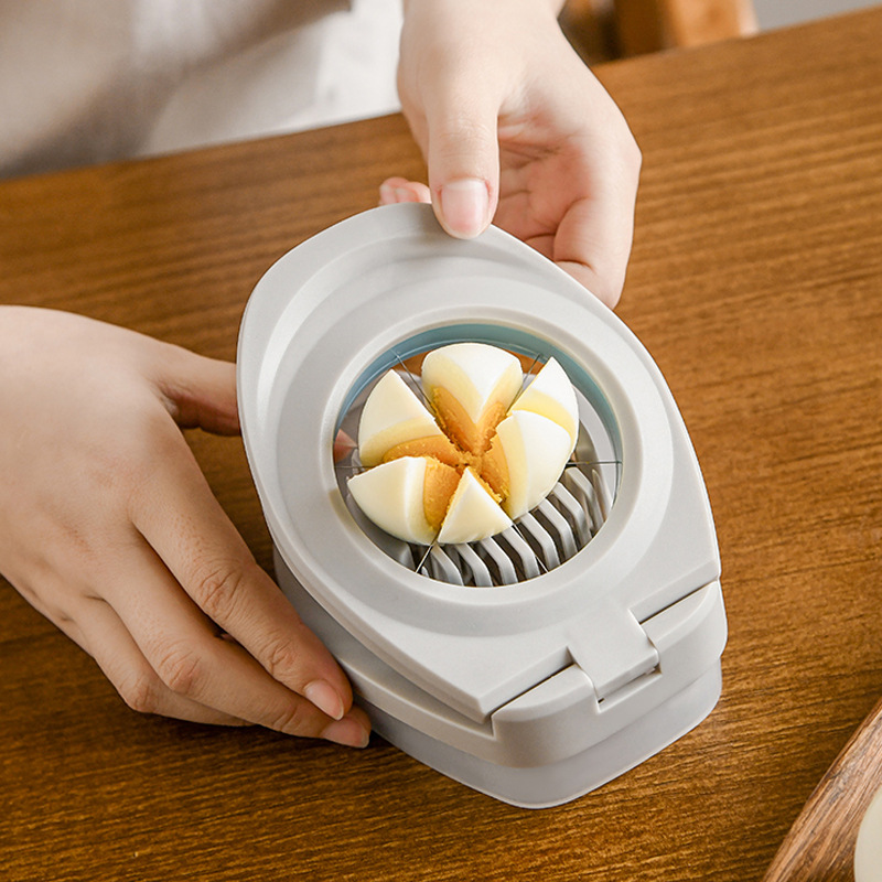 Stainless steel preserved egg cutter three-in-one steel wire egg cutter Japanese fruit cutting multi-function split egg cutting device