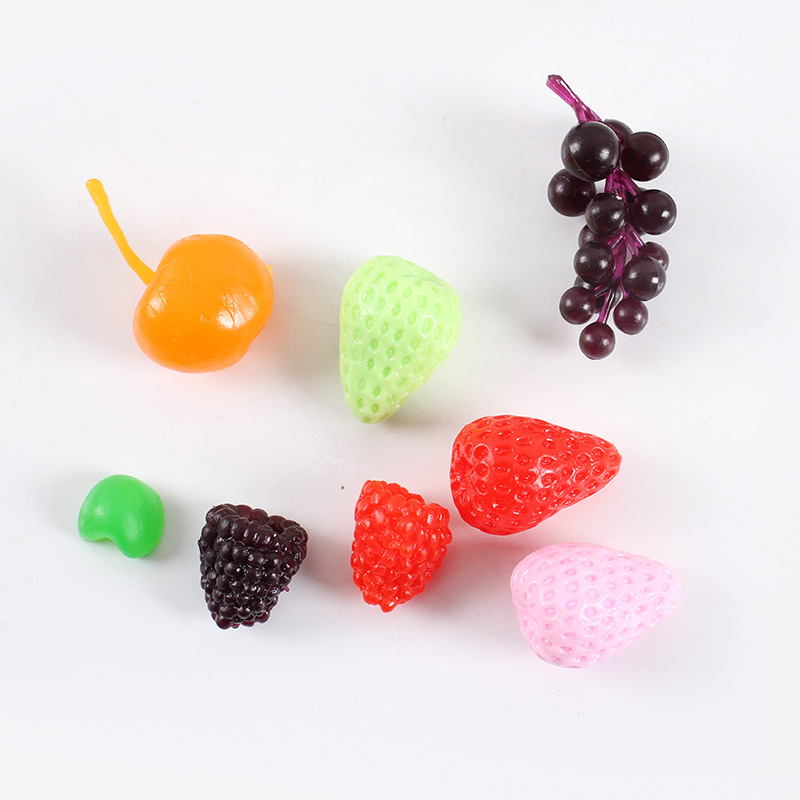 Simulation miniature strawberry cherry orange blueberry fruit model diy food play fruit props cake decoration accessories